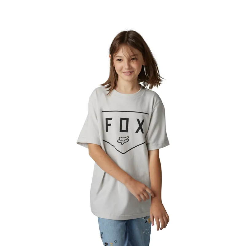 Fox Shield Short Sleeve Youth T-Shirt in Light Grey